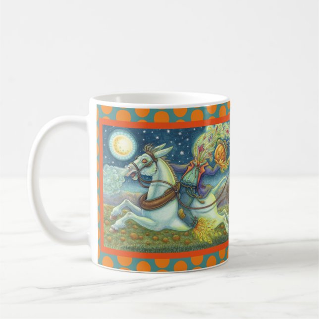 TAZA DE CAFÉ ESCARECIMIENTO HORSEMANAL SIN CABEZA, BARRO HALLOW (Izquierda)