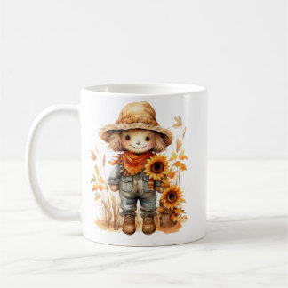 Taza De Café Escarecrow con girasol