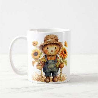 Taza De Café Escarecrow con girasol