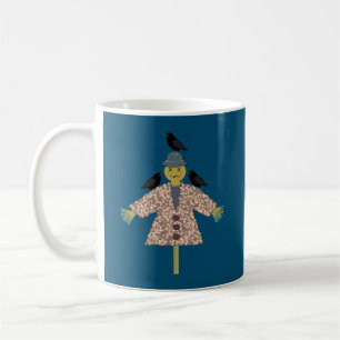 Taza De Café Escarecrow y ravens de paja de Halloween