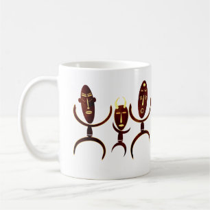 Taza De Café Escena abstracta de baile tribal africano 