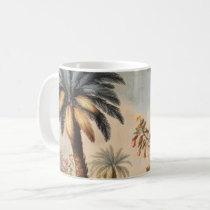 Taza De Café Escena Botánica Vintage con Palmeras