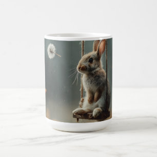 Taza De Café Escena caprichosa de un adorable conejito bebé en 
