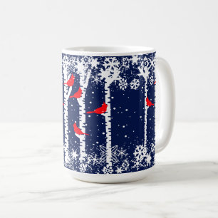 Taza De Café Escena Cardinal De Invierno