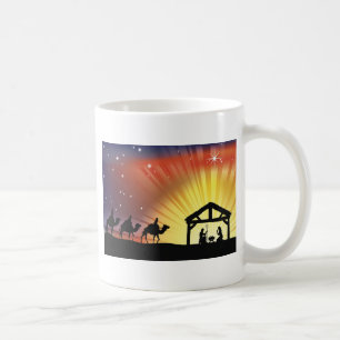 Taza De Café Escena cristiana de la natividad del navidad