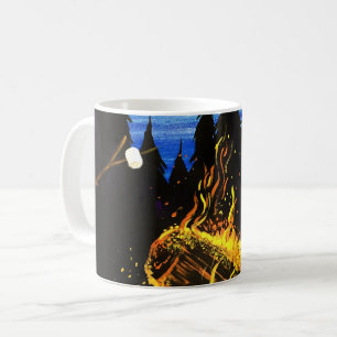 Taza De Café Escena de atardecer en el desierto junto a una fog