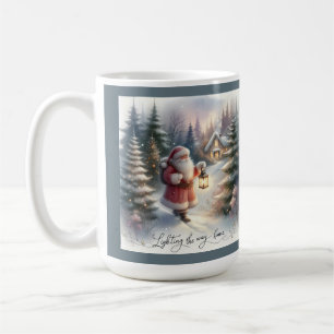 Taza De Café Escena de cabaña de invierno en la pasarela de San