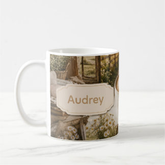 Taza De Café Escena de café del país nombre personalizado