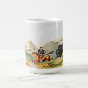 Taza De Café Escena de caza de venado 1845