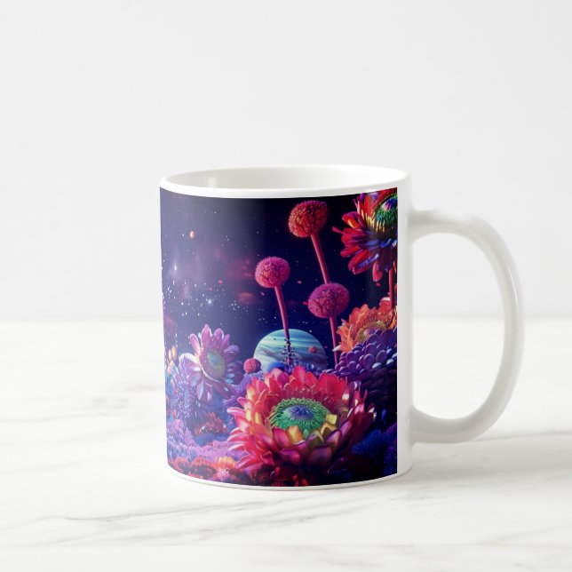 Taza De Café Escena De Flor Intergalática (Derecha)