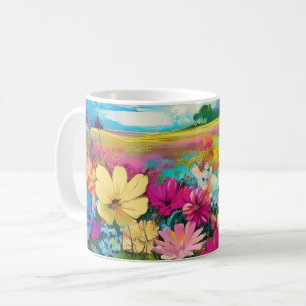 Taza De Café Escena de flores silvestres