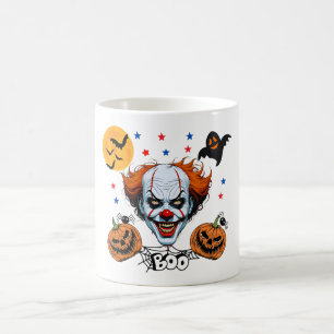 Taza De Café Escena de Halloween de Payaso Espeluznante con Cal
