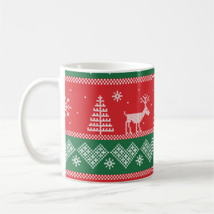 Taza De Café Escena de invierno: patrón ininterrumpido vintage