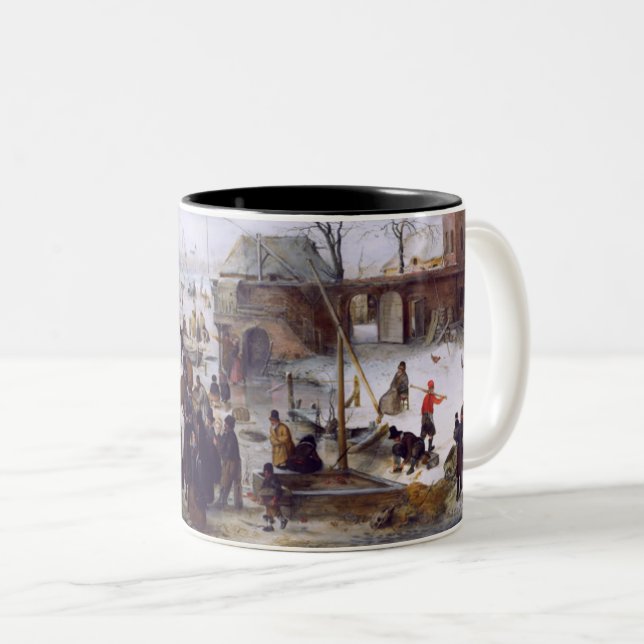 Taza De Café Escena De Invierno. Regalo de Navidades Bellas Art (Anverso derecho)