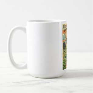 Taza De Café Escena de jardín marciano futurista vintage