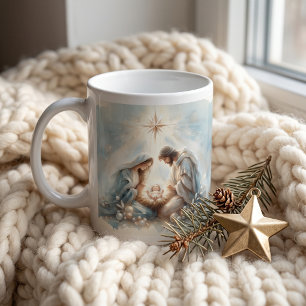 Taza De Café Escena de la Natividad de la Sagrada Familia Radia