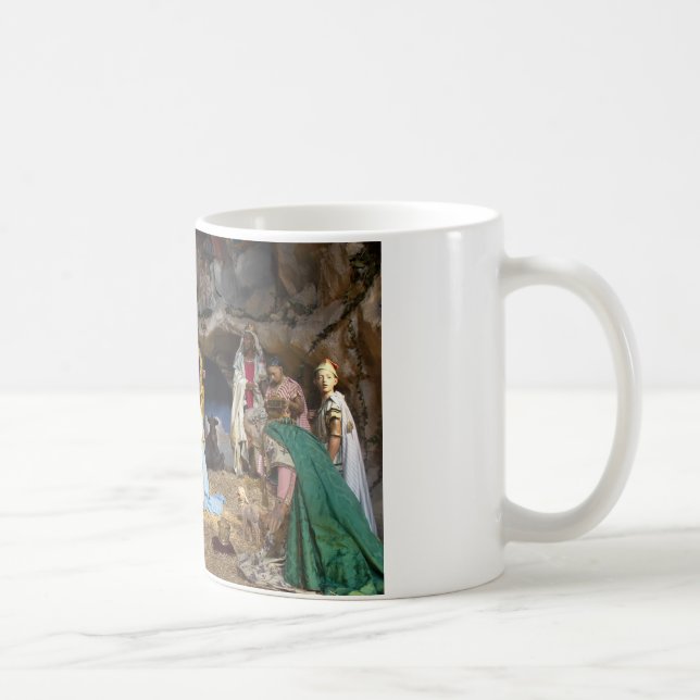 Taza De Café Escena de la Natividad de los Navidades Antiguos (Derecha)