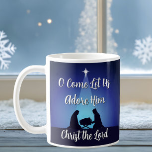 Taza De Café Escena de la Natividad de Navidad religiosa Jesús 