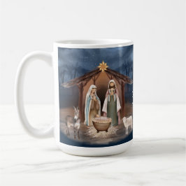 Taza De Café Escena de la Natividad Niño Jesús Navidades cristi