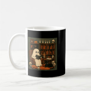 Taza De Café Escena de lectura acogedora de Halloween con fanta