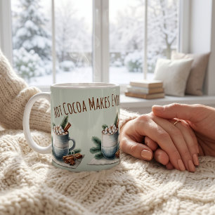 Taza De Café Escena de malvavisco de cacao invernal acogedor