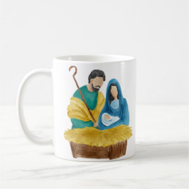 Taza De Café Escena de natividad acuarela