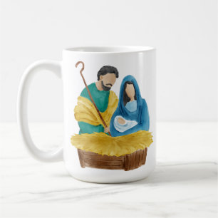 Taza De Café Escena de natividad acuarela