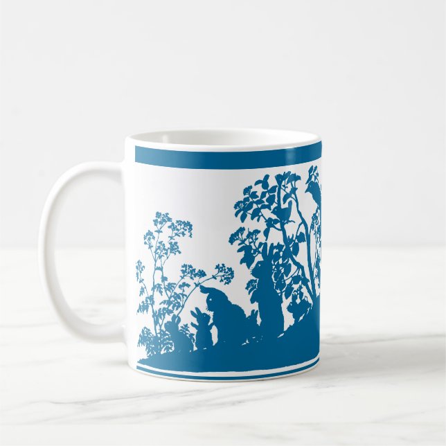 Taza De Café Escena de Naturaleza Silueta de la Familia de Cone (Izquierda)