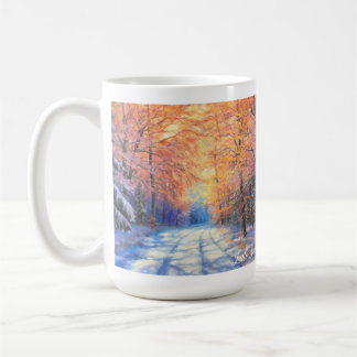Taza De Café Escena de nieve mágica de imagen doble 15 oz mug