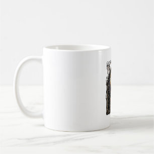 Taza De Café Escena de temporada vintage embrujada gato calabaz