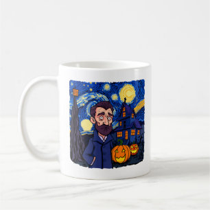 Taza De Café Escena de Van Gogh embrujada - Halloween Starry gó