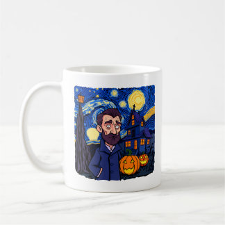 Taza De Café Escena de Van Gogh embrujada - Halloween Starry gó