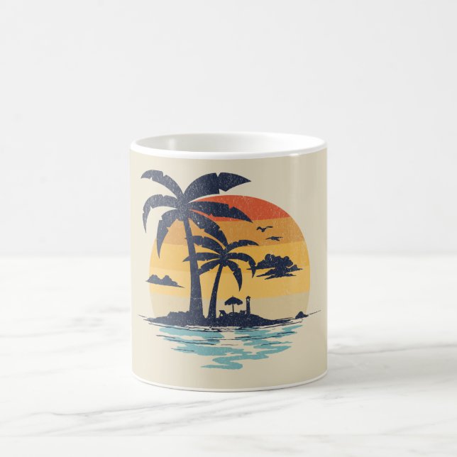 Taza De Café Escena de verano tropical (Centro)
