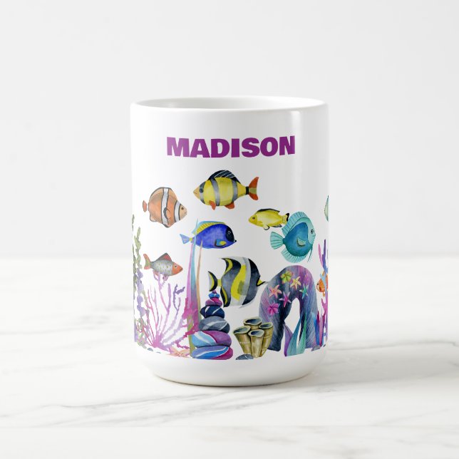 Taza De Café Escena de vida marina personalizada (Centro)