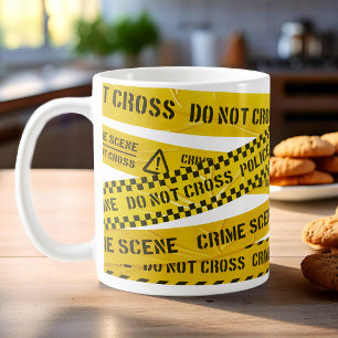 Taza De Café Escena del crimen no cruzar las cintas amarillas d