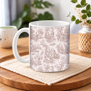 Taza De Café Escena elegante de toile de Jouy francesa vintage