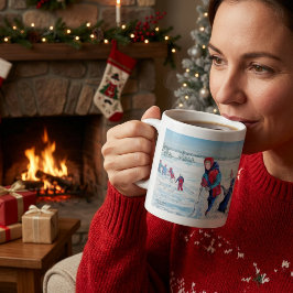 Taza De Café Escena invernal de primera nevada linda
