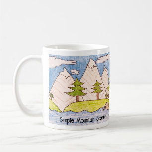 Taza De Café Escena simple de montaña