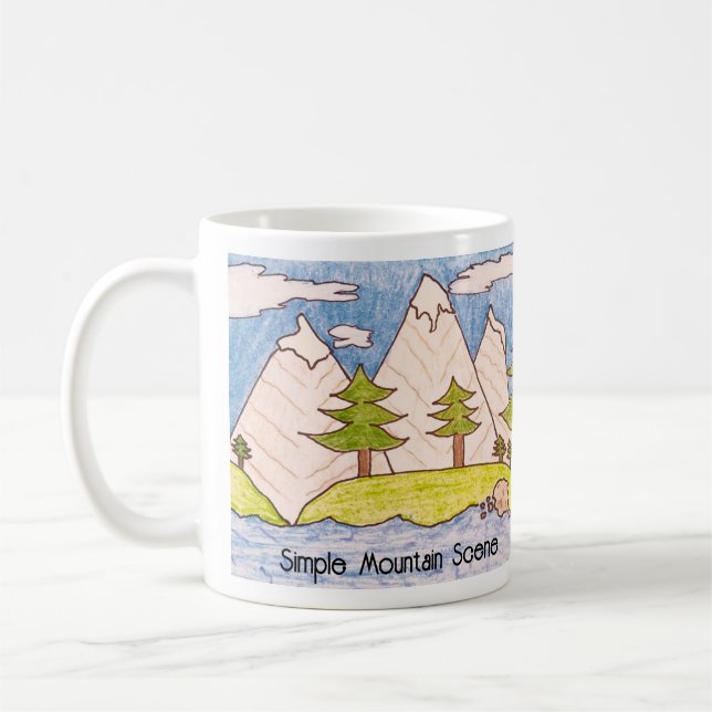Taza De Café Escena simple de montaña (Izquierda)