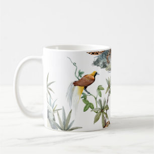 Taza De Café Escena tropical de color de agua de leopardo de la