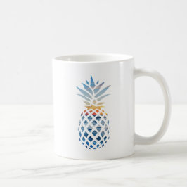 Taza De Café Escena tropical de la playa del atardecer piña