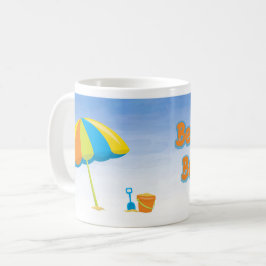 Taza De Café Escenario de la playa de Bum