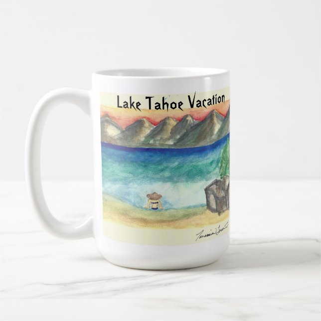 Taza De Café Escenario de la playa del lago Tahoe - por Taramin (Izquierda)