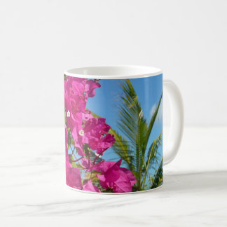 Taza De Café Escenario natural tropical de buganvillas y palmer