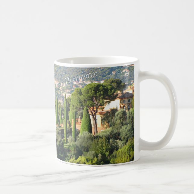 TAZA DE CAFÉ ESCÉNICA COLINA ITALIANA CIPRESA EN UN MOMENTO DE  (Derecha)