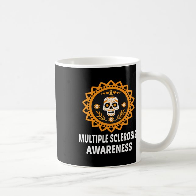 Taza De Café Esclerosis Sra. Naranja Ribbon Skull (Derecha)