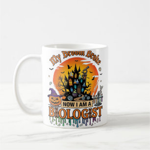 Taza De Café Escoba Rompió Biólogo Halloween Castillo Embrujado