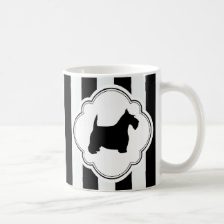 Taza De Café Escocés blanco del negro de la raya