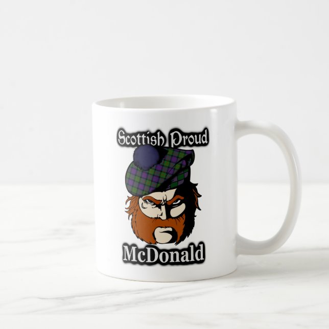 Taza De Café Escocés del tartán de McDonald del clan (Derecha)