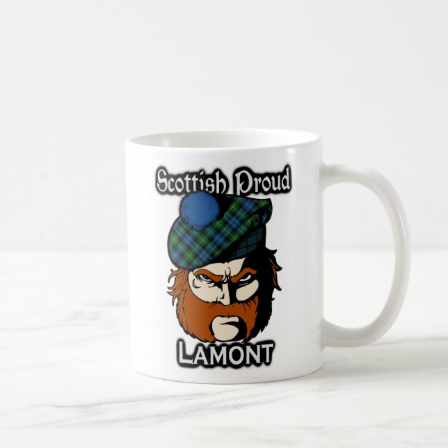 Taza De Café Escocés escocés del tartán de Lamont del clan (Derecha)